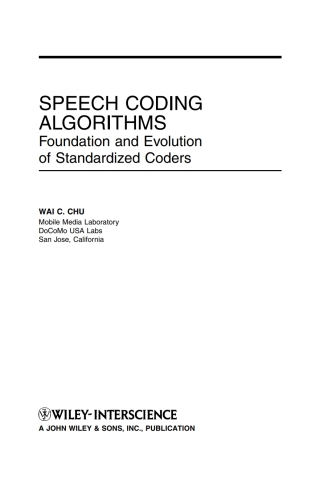 Imagen de portada: Speech Coding Algorithms 1st edition 9780471373124