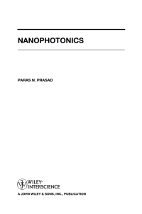 Omslagafbeelding: Nanophotonics 1st edition 9780471649885