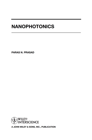 صورة الغلاف: Nanophotonics 1st edition 9780471649885