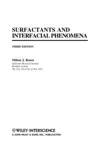 Cover image: Surfactants and Interfacial Phenomena 3rd edition 9780471478188