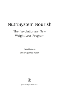 Imagen de portada: NutriSystem Nourish 1st edition 9780471653653