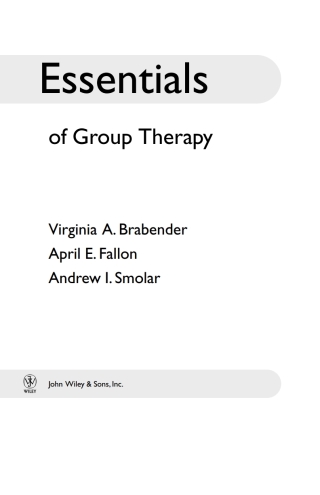 Cover image: Essentials of Group Therapy 1st edition 9780471244394