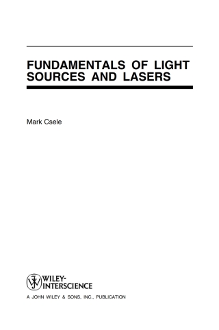 Imagen de portada: Fundamentals of Light Sources and Lasers 1st edition 9780471476603