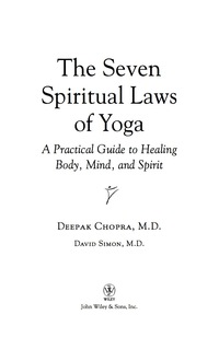 Imagen de portada: The Seven Spiritual Laws of Yoga 1st edition 9780471736271