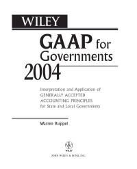 Cover image: Wiley GAAP for Governments 2004 1st edition 9780471473084