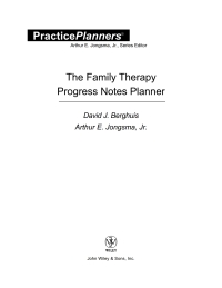 صورة الغلاف: The Family Therapy Progress Notes Planner 1st edition 9780471484431