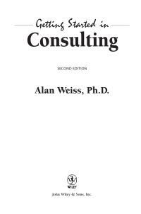 Cover image: Getting Started in Consulting 2nd edition 9780471479697