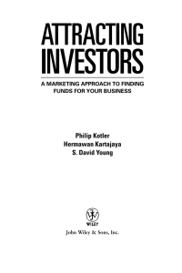 Imagen de portada: Attracting Investors: A Marketing Approach to Finding Funds for Your Business 1st edition 9780471646563