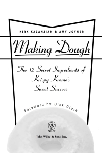 Cover image: Making Dough: The 12 Secret Ingredients of Krispy Kreme's Sweet Success 1st edition 9780471432098