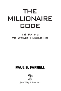 Cover image: The Millionaire Code 1st edition 9780471426165