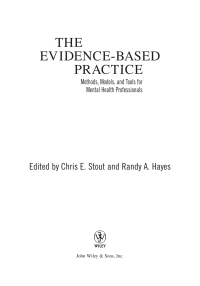 Cover image: The Evidence-Based Practice: Methods, Models, and Tools for Mental Health Professionals 1st edition 9780471467472