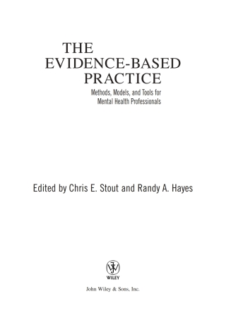 Imagen de portada: The Evidence-Based Practice 1st edition 9780471467472