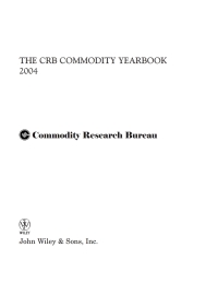 Cover image: The CRB Commodity Yearbook 2004 1st edition 9780471649212