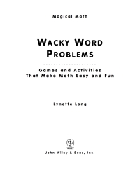 Cover image: Wacky Word Problems 1st edition 9780471210610