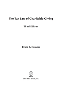 Cover image: The Tax Law of Charitable Giving 3rd edition 9780471686972