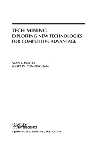 Imagen de portada: Tech Mining 1st edition 9780471475675