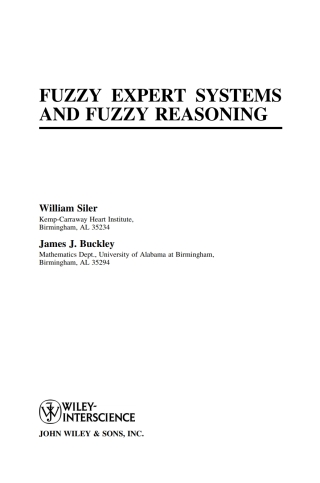 Cover image: Fuzzy Expert Systems and Fuzzy Reasoning 1st edition 9780471388593