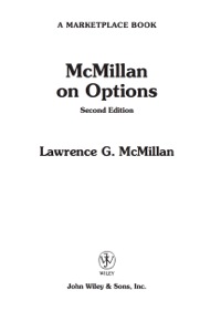 Cover image: McMillan on Options 2nd edition 9780471678755