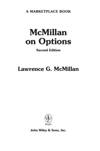 Cover image: McMillan on Options 2nd edition 9780471678755