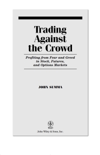 Cover image: Trading Against the Crowd 1st edition 9780471471219