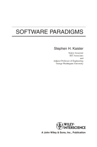 Cover image: Software Paradigms 1st edition 9780471483472