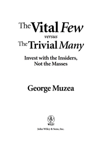 Cover image: The Vital Few vs. the Trivial Many 1st edition 9780471681953