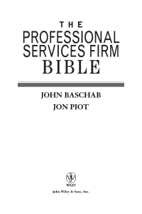 Cover image: The Professional Services Firm Bible 1st edition 9780471660484