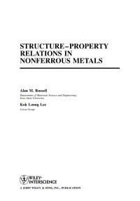 Cover image: Structure-Property Relations in Nonferrous Metals 1st edition 9780471649526