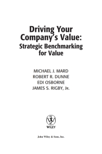 صورة الغلاف: Driving Your Company's Value: Strategic Benchmarking for Value 1st edition 9780471648550
