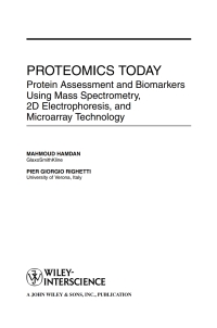 Cover image: Proteomics Today 1st edition 9780471648178