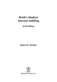 صورة الغلاف: Brink's Modern Internal Auditing 6th edition 9780471677888