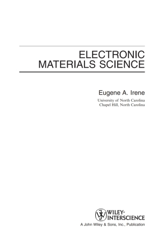 صورة الغلاف: Electronic Materials Science 1st edition 9780471695974