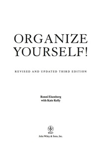 Imagen de portada: Organize Yourself! 3rd edition 9780471657507