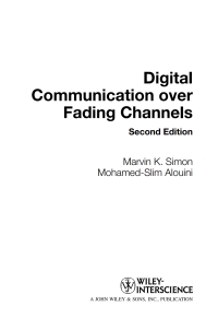 Cover image: Digital Communication over Fading Channels 2nd edition 9780471649533