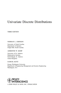 Cover image: Univariate Discrete Distributions 3rd edition 9780471272465