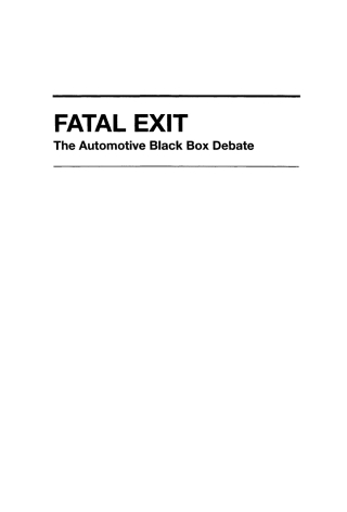 Immagine di copertina: Fatal Exit 1st edition 9780471698074