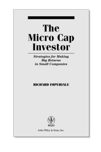 Cover image: The Micro Cap Investor 1st edition 9780471478706