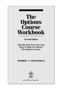 Cover image: The Options Course Workbook 2nd edition 9780471694212