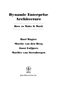 Imagen de portada: Dynamic Enterprise Architecture: How to Make It Work 1st edition 9780471682721