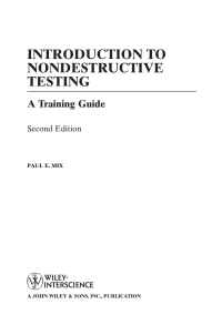Cover image: Introduction to Nondestructive Testing: A Training Guide, 2nd Edition 2nd edition 9780471420293