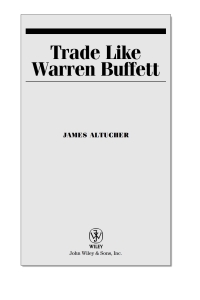 Cover image: Trade Like Warren Buffett 1st edition 9780471655848