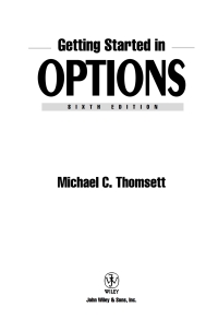 Cover image: Getting Started in Options 6th edition 9780471707127