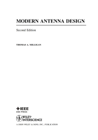 Cover image: Modern Antenna Design 2nd edition 9780471457763