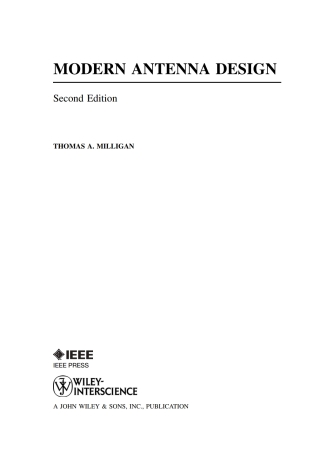 Immagine di copertina: Modern Antenna Design 2nd edition 9780471457763