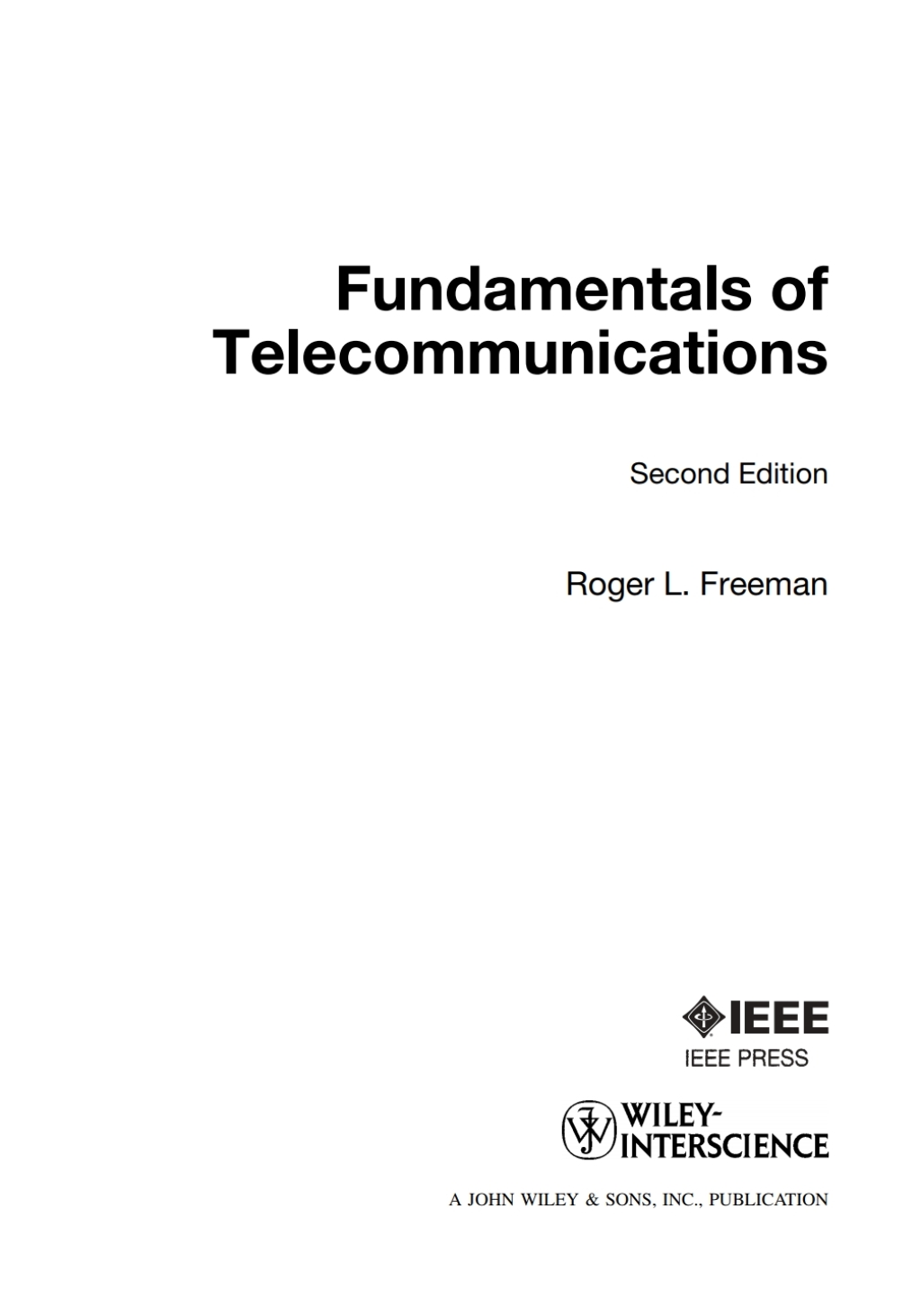 Fundamentals of Telecommunications 2nd Edition