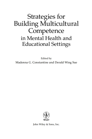 Cover image: Strategies for Building Multicultural Competence in Mental Health and Educational Settings 1st edition 9780471667322