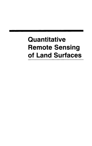 Imagen de portada: Quantitative Remote Sensing of Land Surfaces 1st edition 9780471281665
