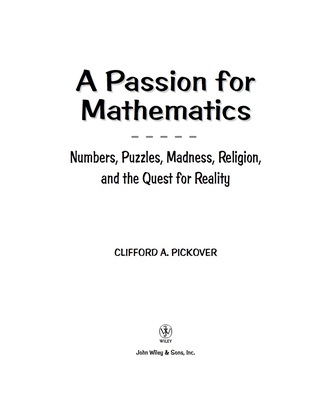 Cover image: A Passion for Mathematics 1st edition 9780471690986