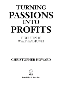 Cover image: Turning Passions Into Profits 1st edition 9780471718567