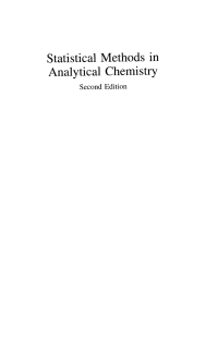 Cover image: Statistical Methods in Analytical Chemistry 2nd edition 9780471293637